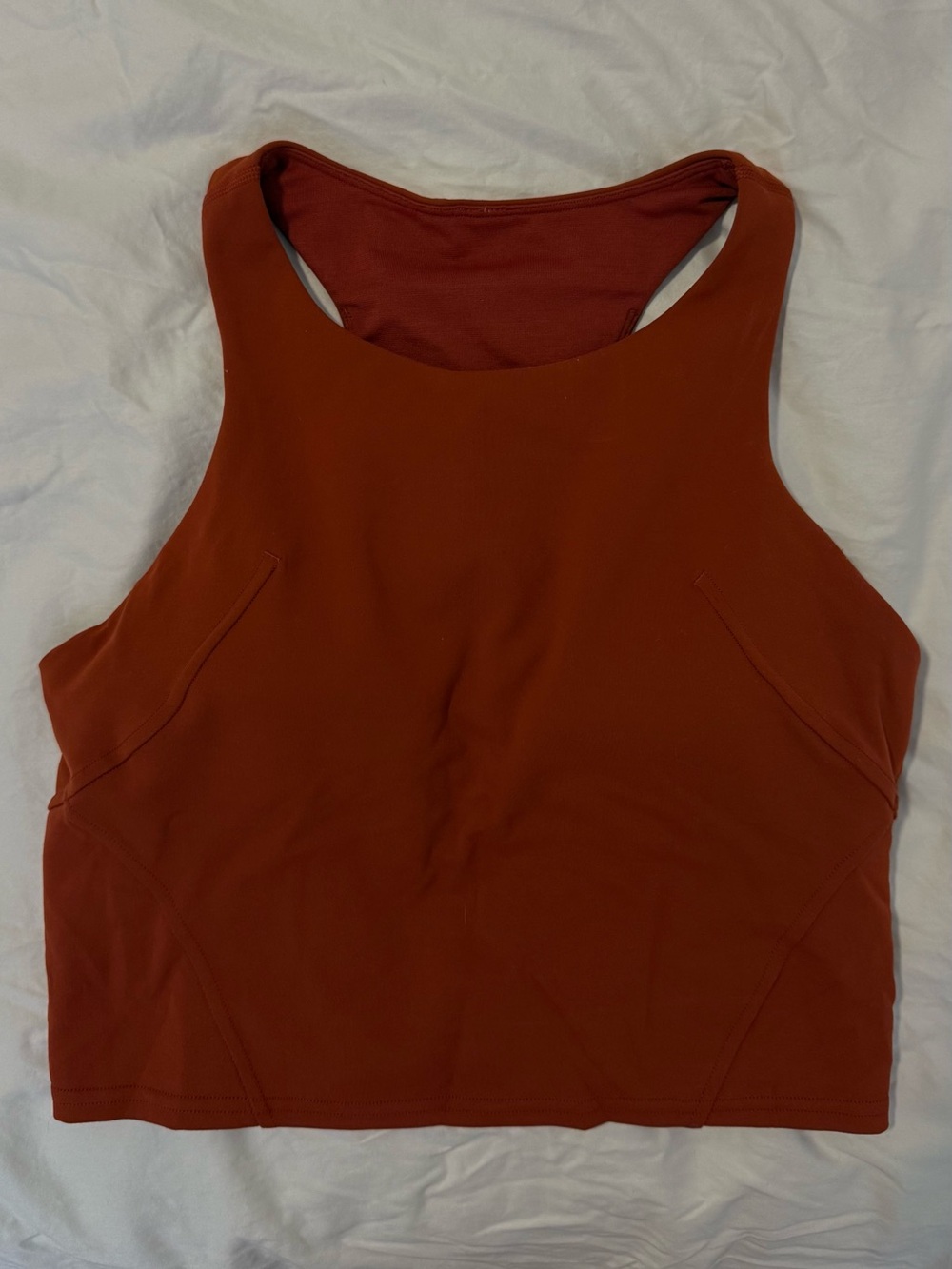 Lululemon Rust Red Cropped Racerback Tank - Picture 2 of 2